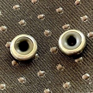 Set of two Trollbeads spacers. Black center surrounded by sterling silver.